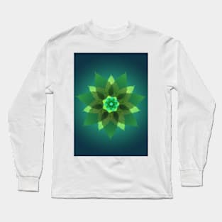 Green Flower Long Sleeve T-Shirt